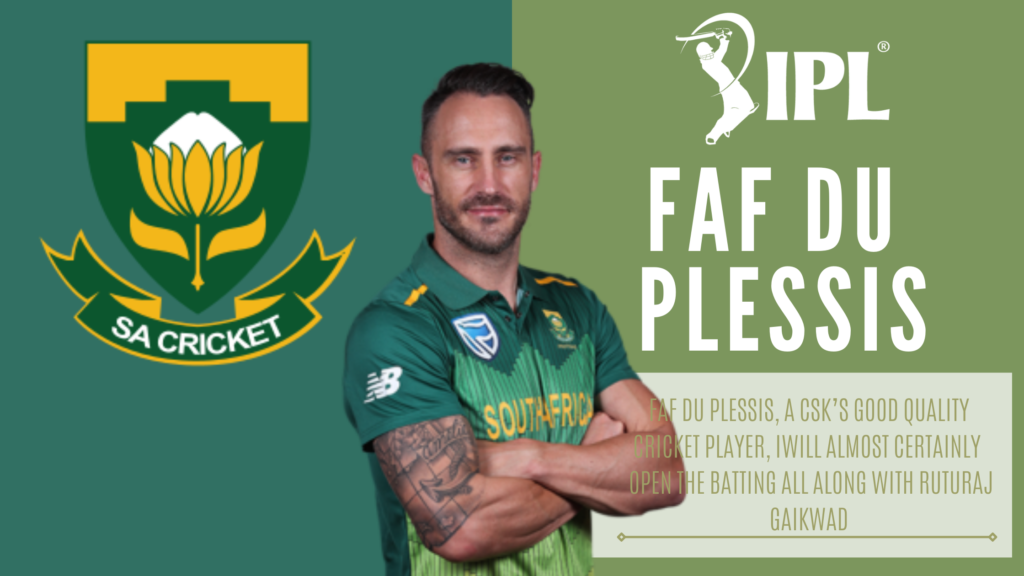 South African cricket player Faf Du Plessis