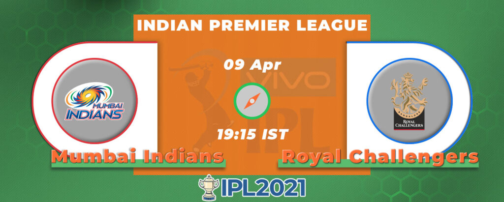 आईपीएल मुम्बई इण्डियास बनाम रॉयल चुनौती चुनौती अप्रिल 9th।